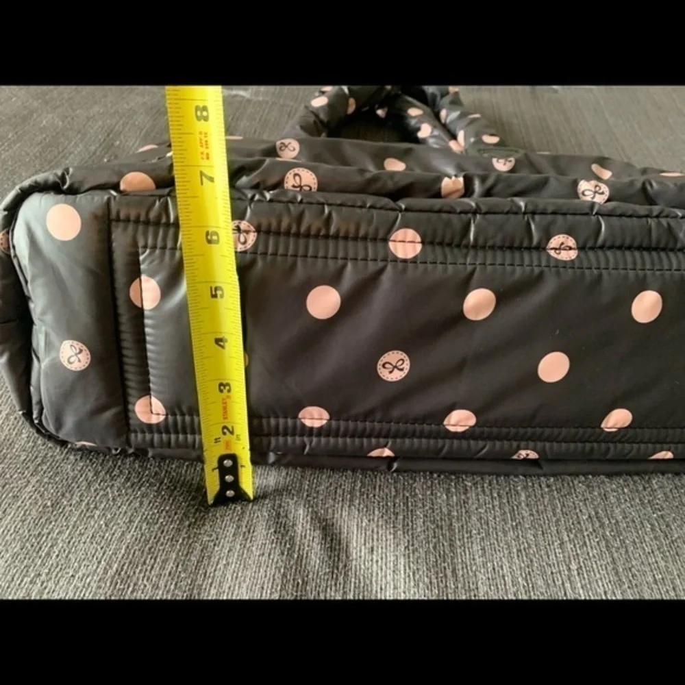 CiPU Large Polka Dot Diaper Baby Tote Bag Black Dark Brown Pink